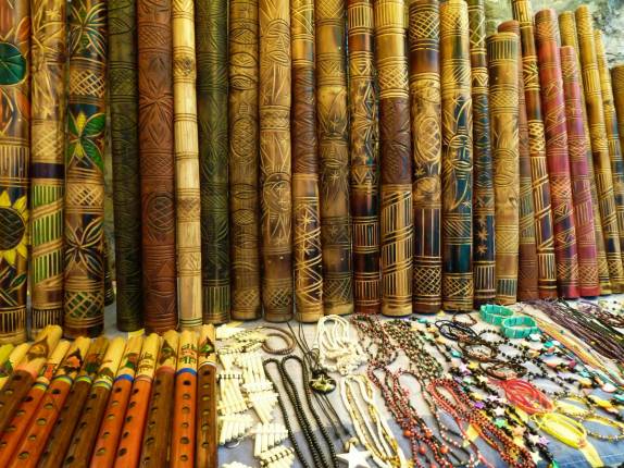 Comérciode artesanato em Tepoztlán, na região central do México